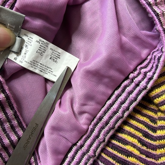 VTG 80’s Missoni Orange Label Chevron Wool Blend Skirt IT42/US 6 - Picture 4 of 9